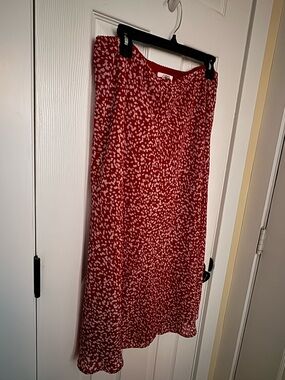 Cato Red and White Printed Maxi Skirt